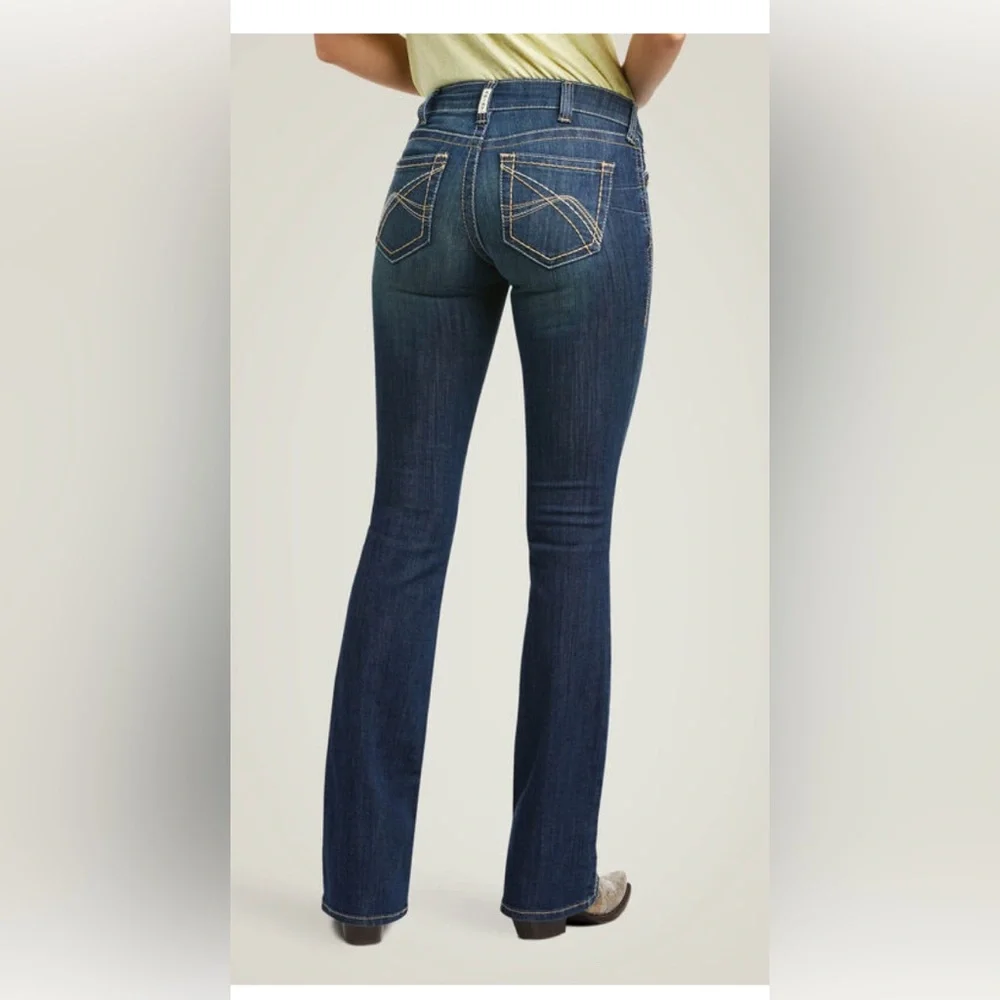 Ariat REAL Mr Corinne Mid Rise Bootcut Women's Blue Jeans - Picture 11 of 11